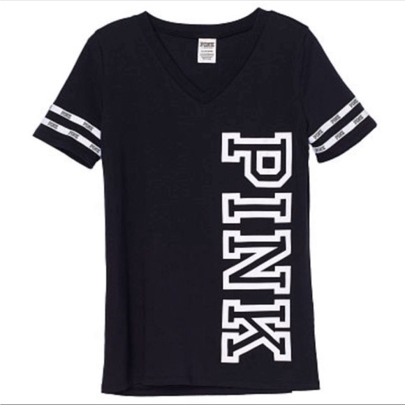 T-shirt Victoria's Secret PINK Perfect V-Neck Maniche Corte Color Salvia – Nuova Con Etichette